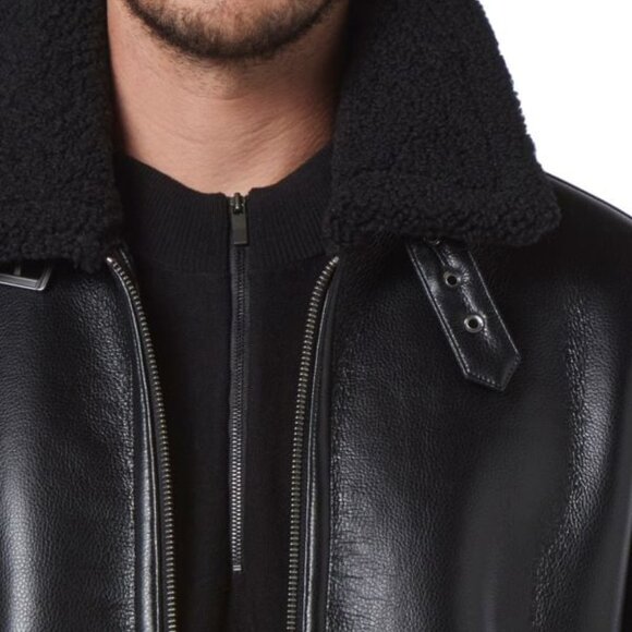 NEW ANDREW MARC Cadman Aviator Jacket in black for men 1025 8m4 - Picture 5 of 8